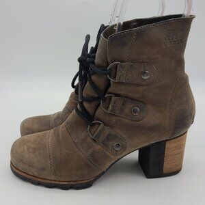 Sorel Addington Lace-Up Ankle Boots Brown Size US 9